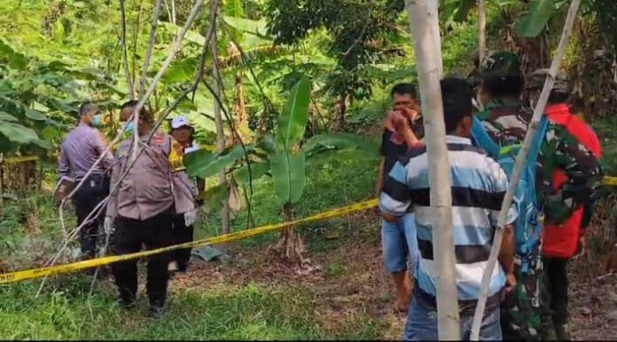 Lokasi penemuan mayat yang diduga ODGJ di Kampung Cibajing, Desa Sagara, Kecamatan Cibalong, Kabupaten Garut, Rabu (17/07/2024). (Foto: Dok Polsek Cibalong).