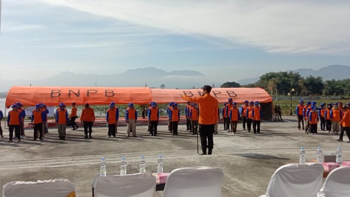 Pelaksanaan Jambore Relawan Penanggulangan Bencana yang bertempat di objek wisata Situ Bagendit, Kecamatan Banyuresmi, Kabupaten Garut, Rabu (7/8/2024).