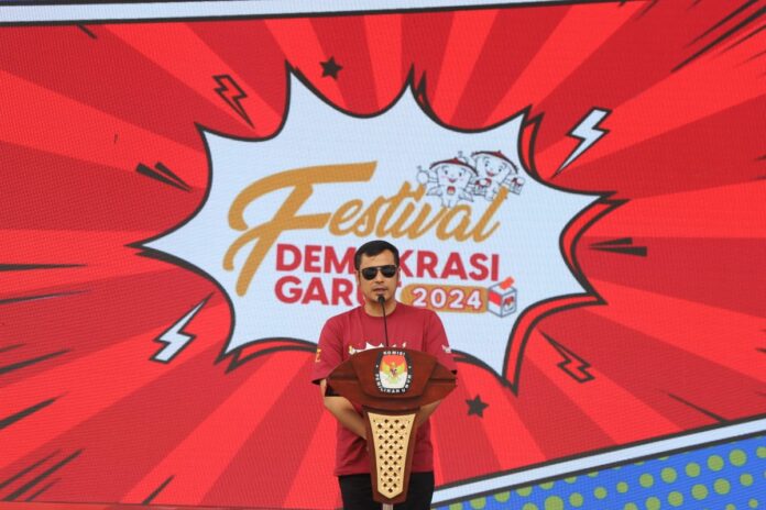 Pelaksanaan Festival Demokrasi Garut 2024 yang berlangsung di Lapangan Oto Iskandar Di Nata atau Alun-Alun Garut, Kecamatan Garut Kota, Kabupaten Garut, Sabtu (19/10/2024).