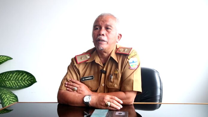 IMG-20250902-WA0016 Kepala Dinas Sosial Kabupaten Garut, Aji Sukarmaji, di wawancara di kantornya Jalan Patriot, Kecamatan Tarogong Kidul, Kabupaten Garut, Senin (1/9/2025).
